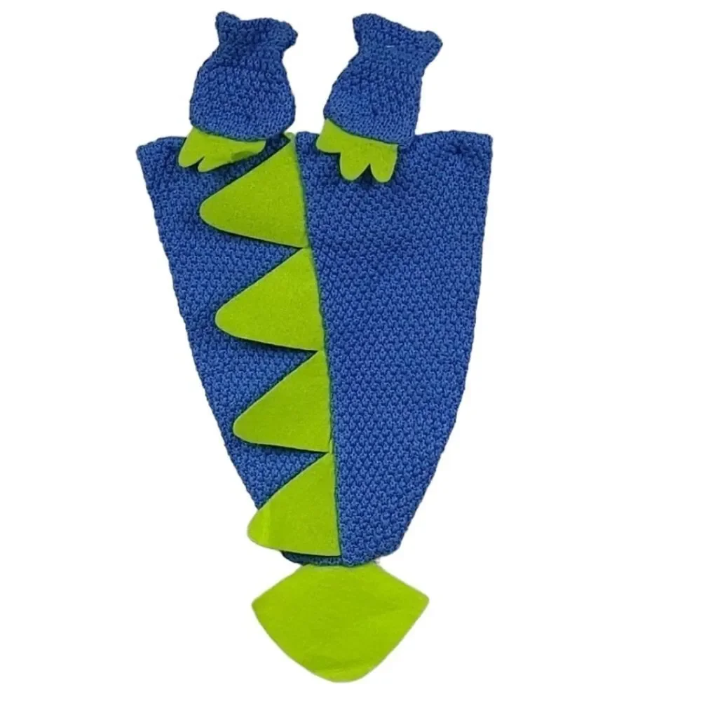 Baby Dinosaur Photo Prop 0-6M Crochet Dino Tail Mittens Newborn Costume NWT